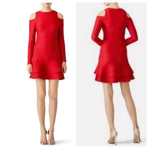 Shoshanna cold shoulder dress, Ruby Red, size 8